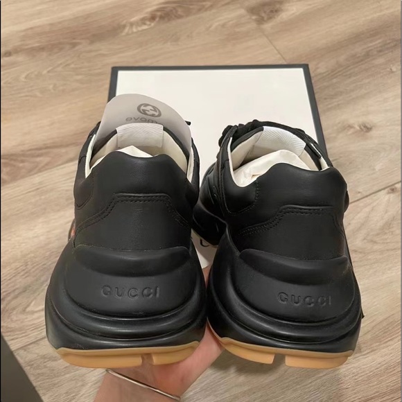 GUCCI Calfskin Tiger Print Mens Rhyton Sneakers Gucci 7=US8 - Picture 4 of 9